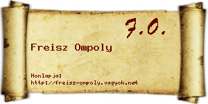 Freisz Ompoly névjegykártya